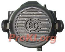The MSA voice amplifier loudly pojects the user's voice outside the mask