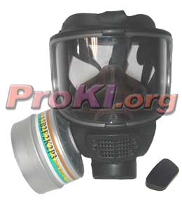 Tactical DP (Domestic Preparedness) gas mask features a full polycarbonate face shield